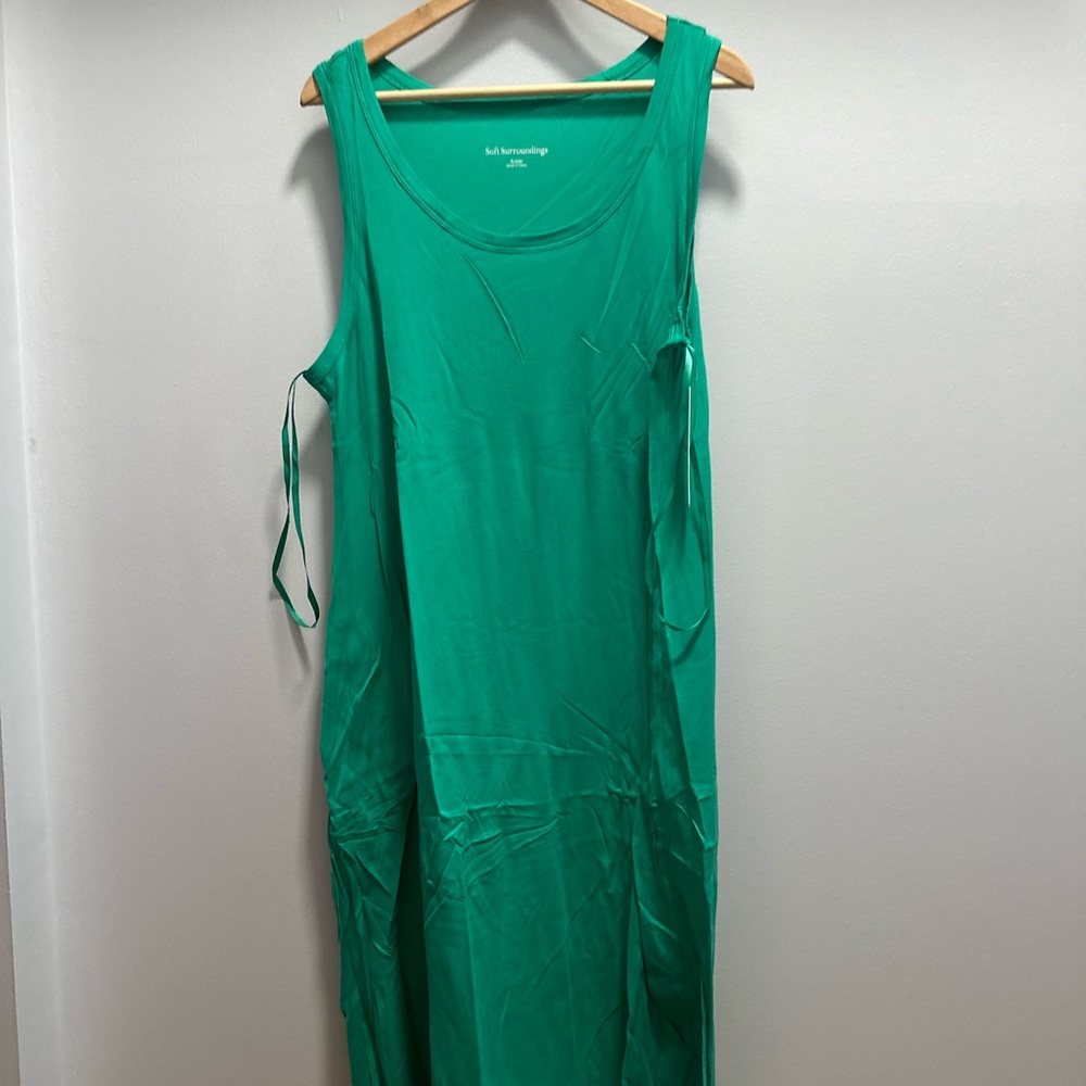 Soft Surroundings Green Sleeveless Dress
